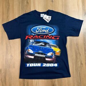 New Vintage Y2K Ford NASCAR Racing Tour Shirt Blue Sz M Motorsport M&O Tag 2000s